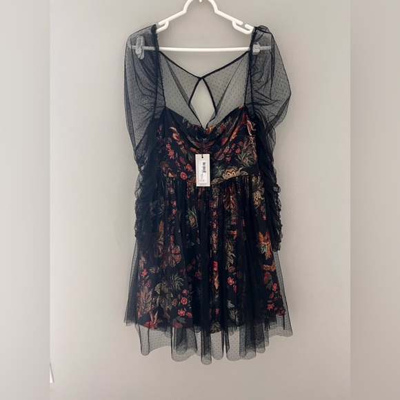 NWT $625 Cara Cara Ritchie Dress Multi Jacobean Black Size Medium - Picture 6 of 8